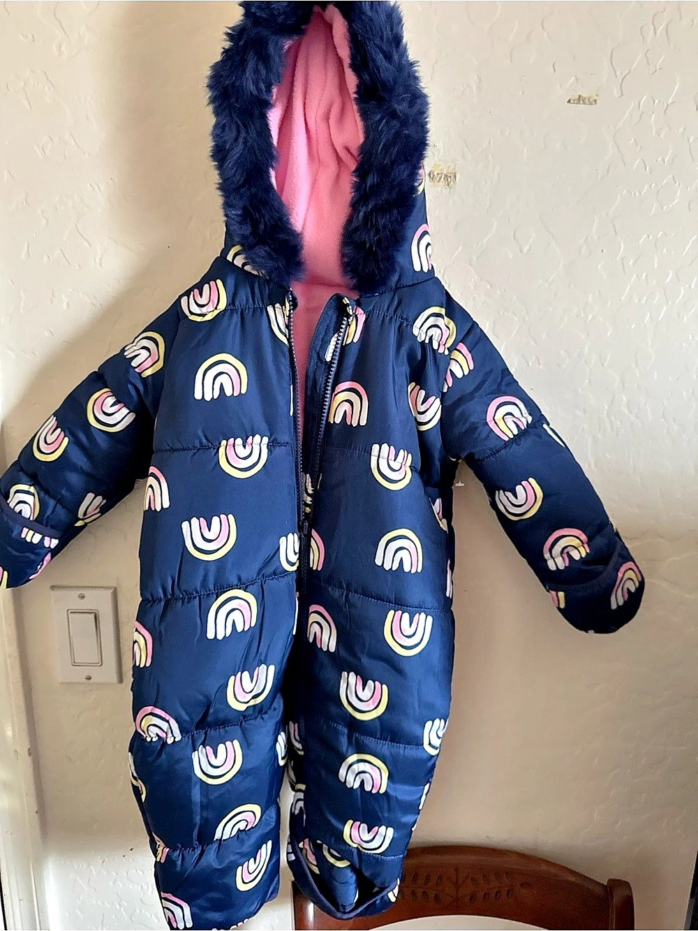Carter's Baby Rainbow Hooded Footie Size 18M Like New